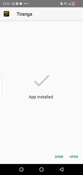 Screenshot of Tiranga Android
