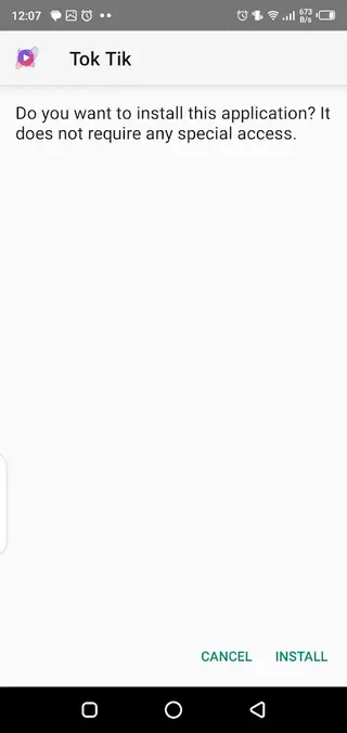 Screenshot of TokTik Android