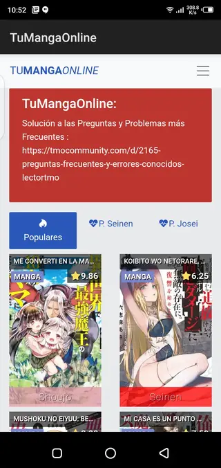 Screenshot of TuMangaOnline App