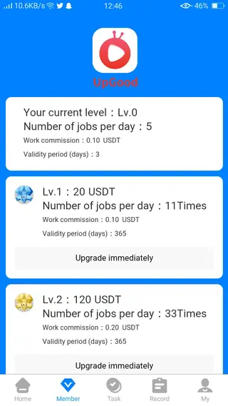 Screenshot of UpGood App Download