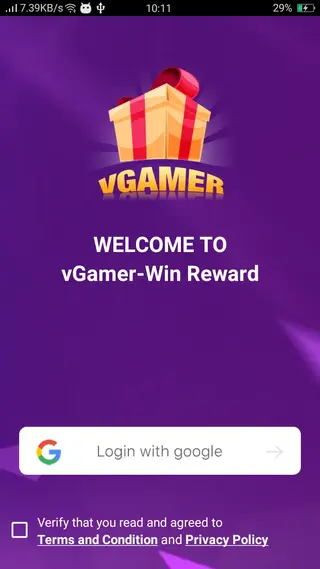 Screenshot of vGamer App