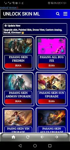 Screenshot of Visual Tools Skin Pro App