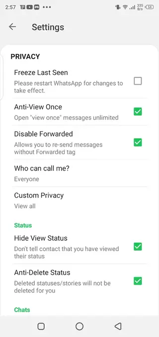 Screenshot of Whatsapp Delta Download