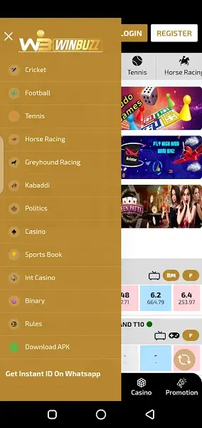 Screenshot of Winbuzz Android