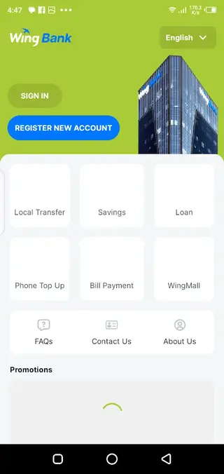 Screenshot of Wing Bank Apk