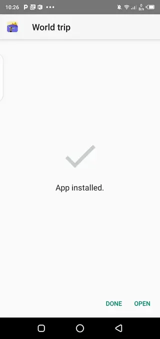 Screenhot of World Trip App