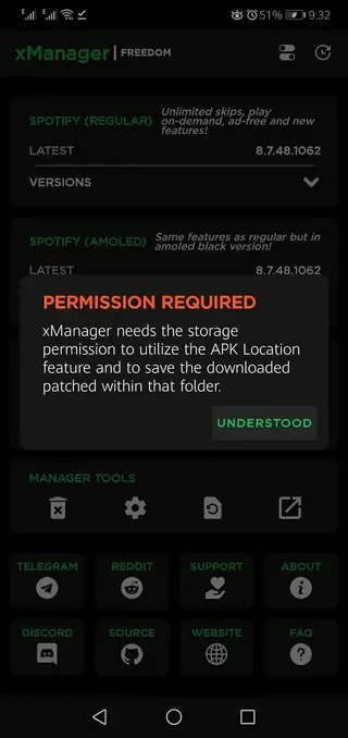 Screenhot of XManager Spotify Apk
