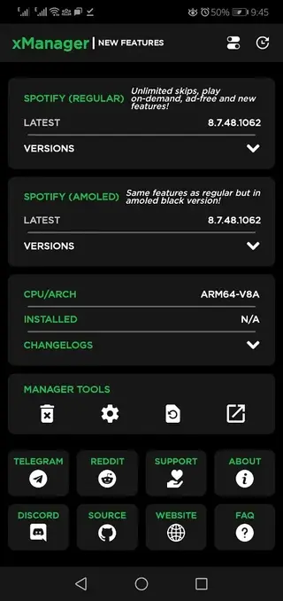 Screenhot of XManager Spotify App