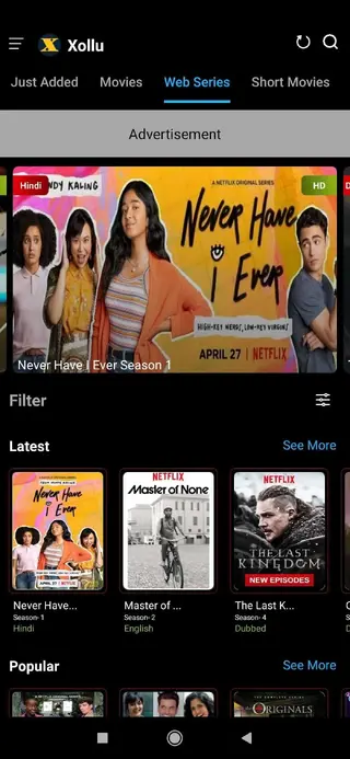 Xollu Apk Screenshot of Web Series