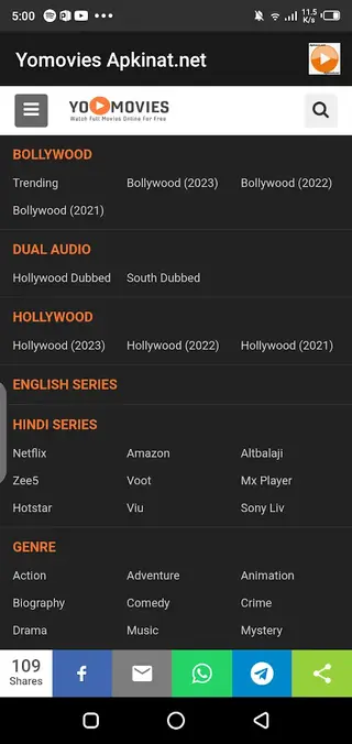 Screenshot Of YoMovies App