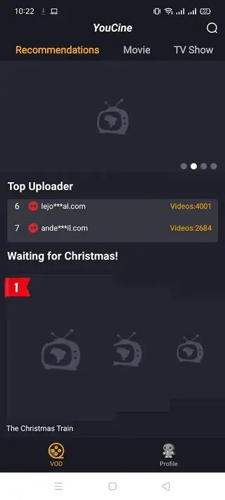 Screenshot of Youcine App