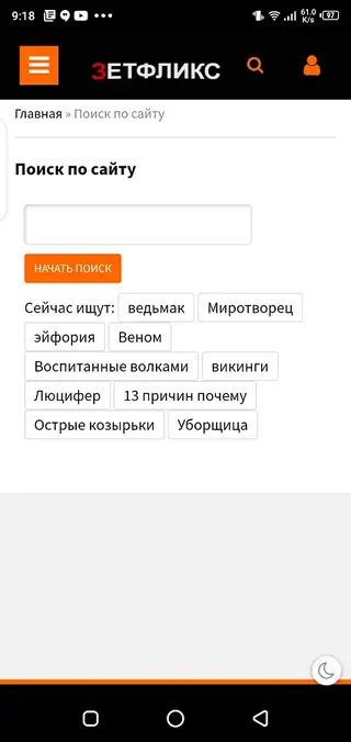 Screenshot of Zetflix App