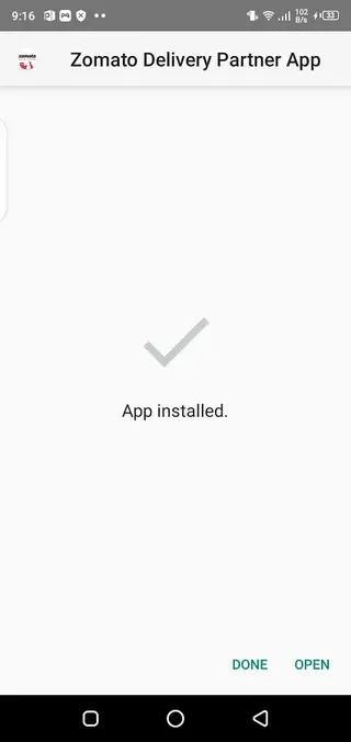 Screenshot of Zomato Delivery Partner App