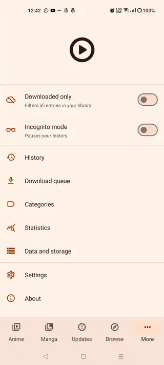 Screenshot of Aniyomi
