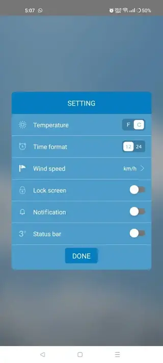Screenshot of Cuaca Download