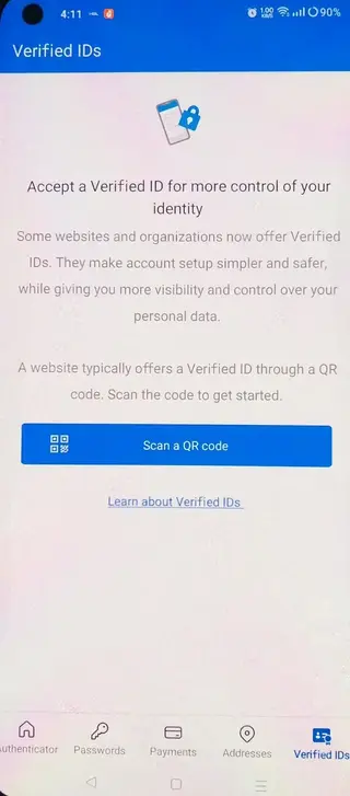 Screenshot of Microsoft Authenticator APK