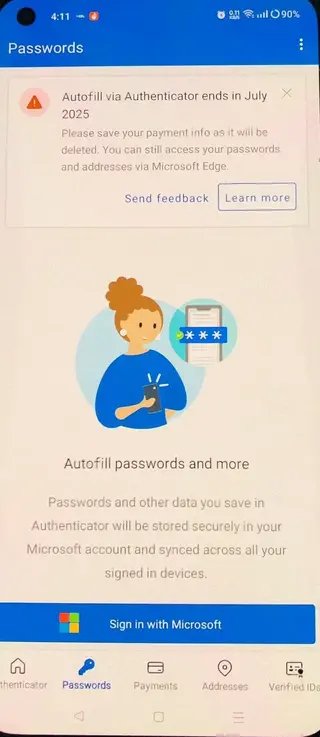 Screenshot of Microsoft Authenticator Download