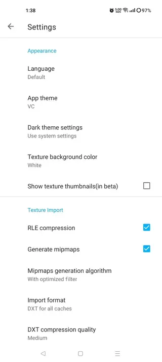 Screenshot of TXD Tool App