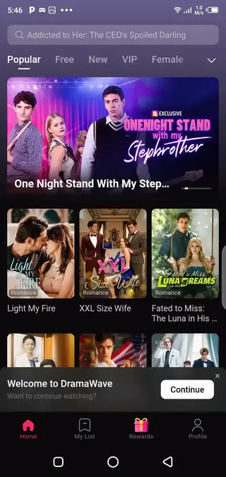 Screenshot of Drama Wave App
