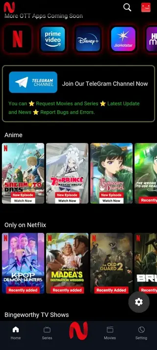Screenshot of NetMirror App