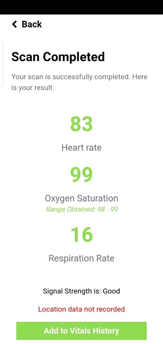 Screenshot of CarePlex Vitals Android