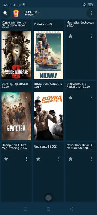 Screenshot of elMubashir IPTV Movies list 1