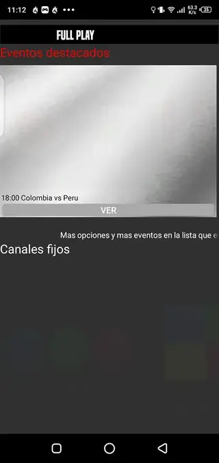 Screenshot of Full Play App