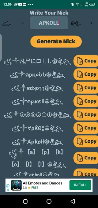 Screenshot of Hack Nick FF Android