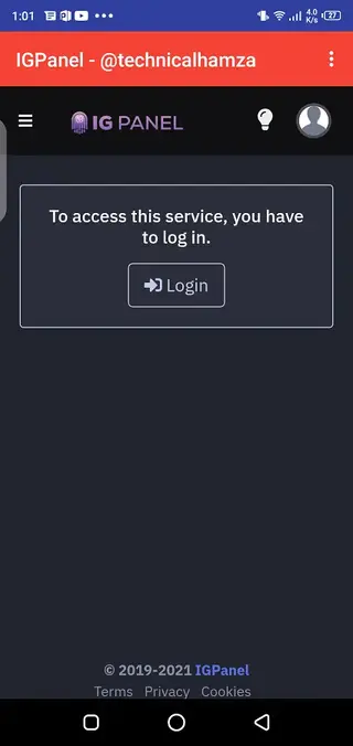 Screenshot of IG Panel Android