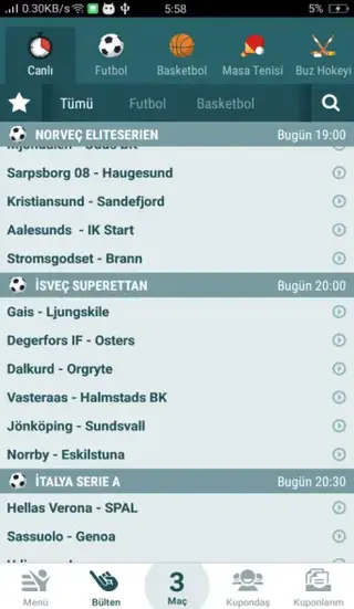 Screenshot of Nesine App