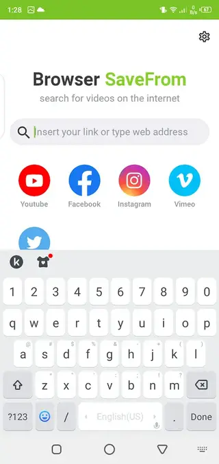 Screenshot of Savefrom Android
