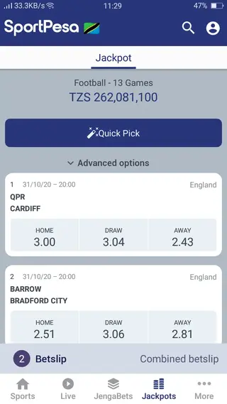 Screenshot of Sportpesa Apk