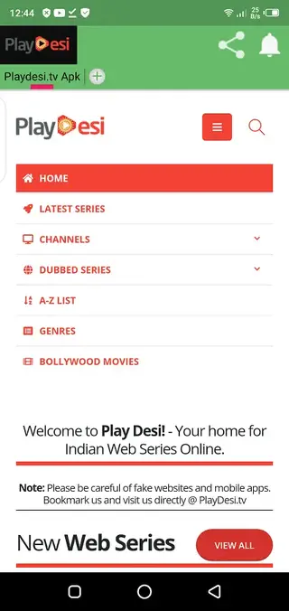Screeenshot of Desi Cinema TV