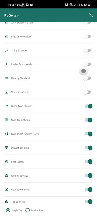 Screenshot of iPogo App