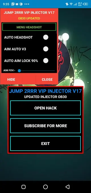 Screenshot of Jump 2 RRR VIP Injector
