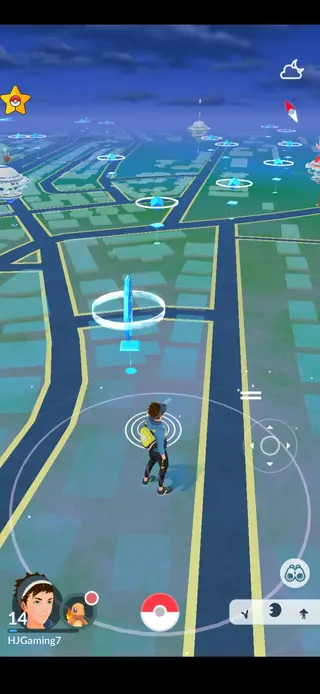 Screenshot of PG Sharp Android joystick features