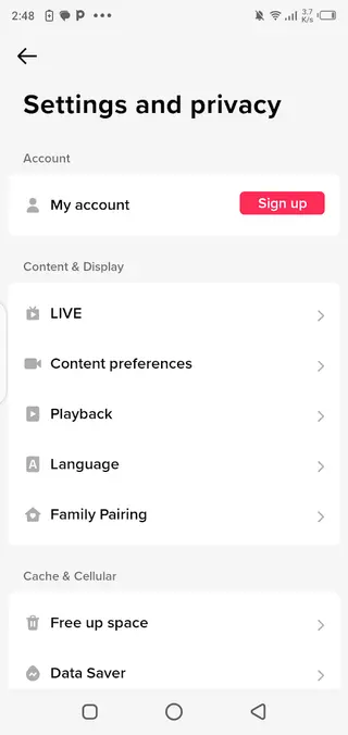 Screenshot of TikTok Live App