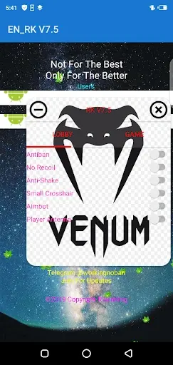 Screenshot of Venum PUBG Hack