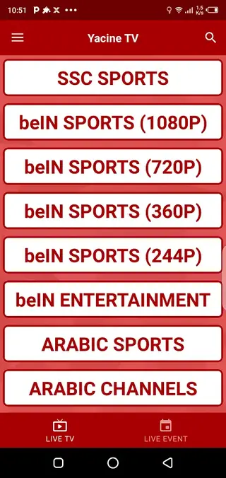 Screenshot of Yasin TV Apk