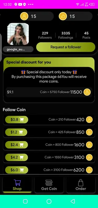 Screenshot of Followers Villa Android