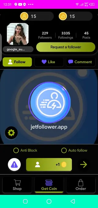 Screenshot of Followers Villa App