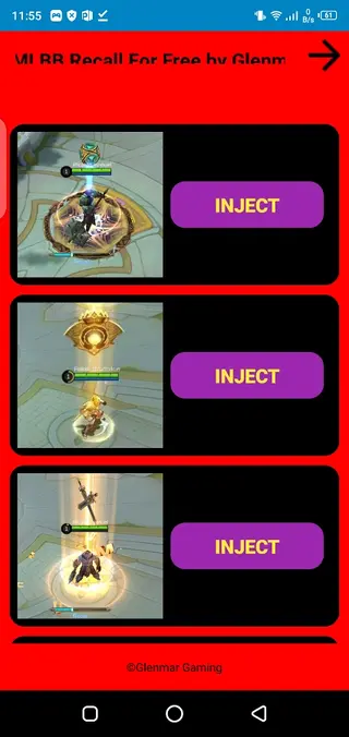 Screenshot of Injector ML Skin And Recall Apk