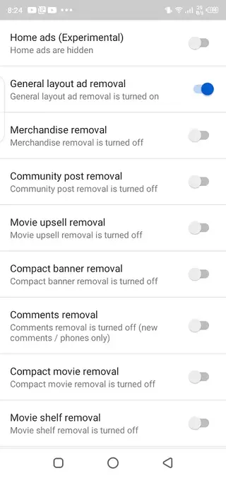 Screenshot of YouTube Black Android