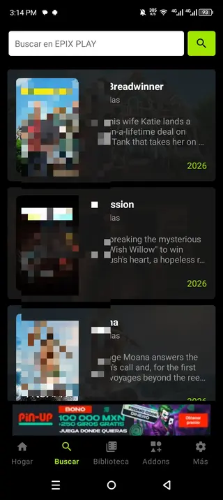 Screenshot of Epix Play Android