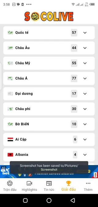 Screenshot of Socolive Football Android