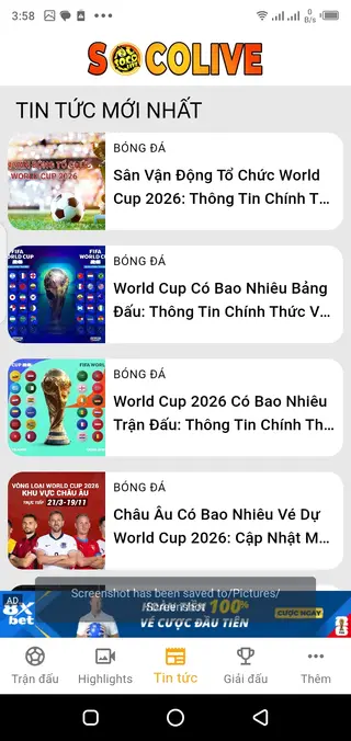 Screenshot of Socolive Football App