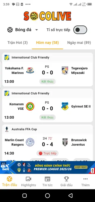 Screenshot of Socolive Football App Apk
