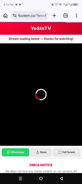 Screenshot of YoSin TV App