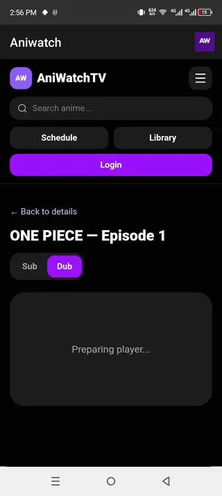 Screenshot of Aniwatch