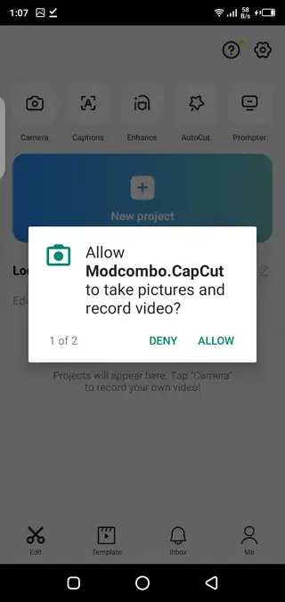 Screenshot of CapCut Pro App
